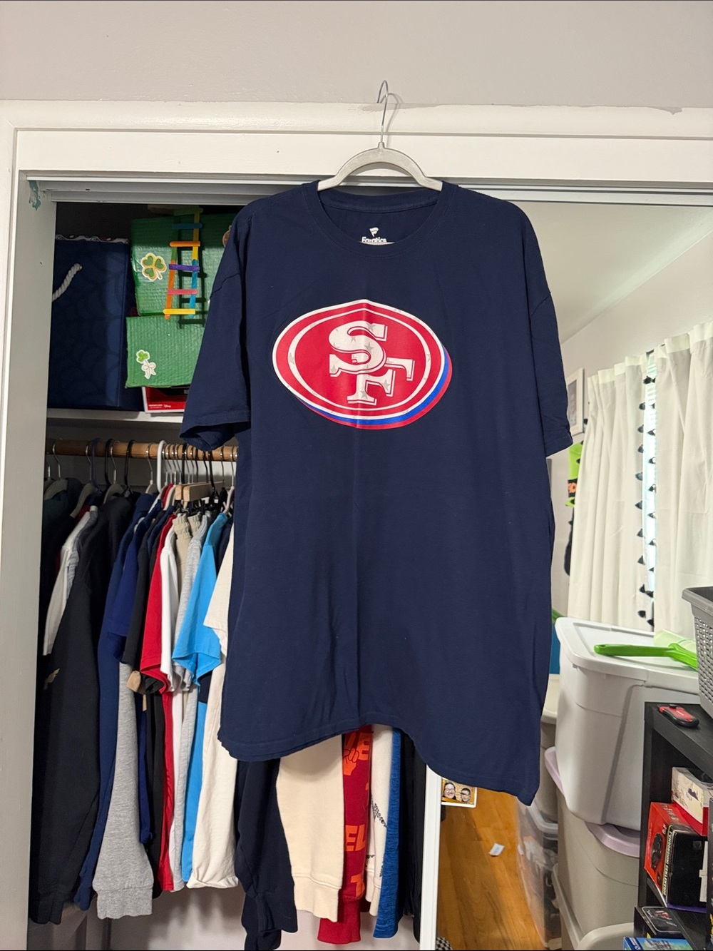 Fanatics Navy Tee with Red and White SF 49ers Logo